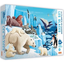 SASSI PUZZLE LA PLANETE EN DANGER 220 PIECES + LIVRE LES GLACES