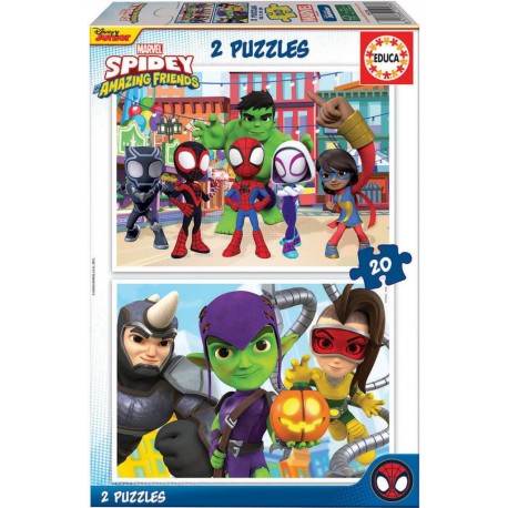 EDUCA 2 PUZZLES DE 20 PIECES SPIDEY ET HIS AMAZING FRIENDS