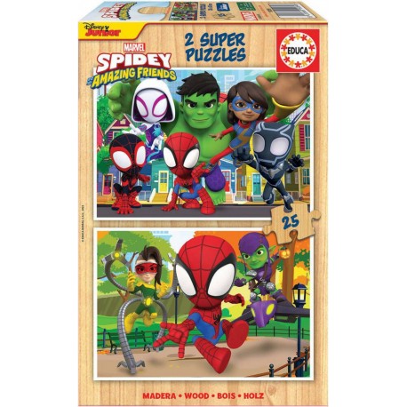 EDUCA 2 PUZZLES DE 25 PIECES BOIS SPIDEY ET HIS AMAZING FRIENDS