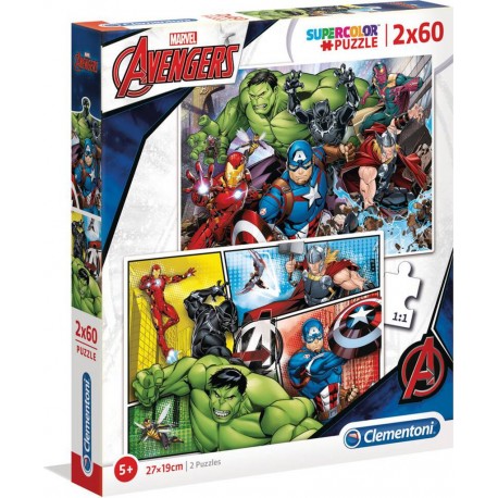 CLEMENTONI 2 PUZZLES SUPERCOLOR 60 PIÈCES THE AVENGERS