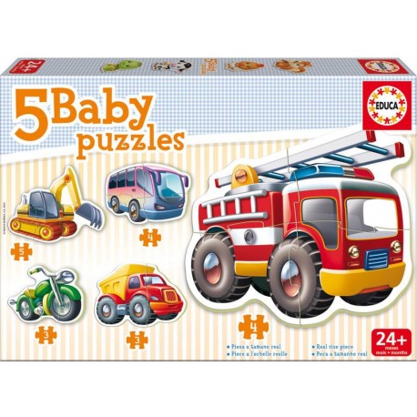 EDUCA 5 PUZZLES EVOLUTIFS BABY MODELES VEHICULES