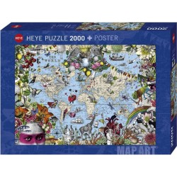MERCIER PUZZLE 2000 PIECES MAP ART QUIRKY WORLD HEYE