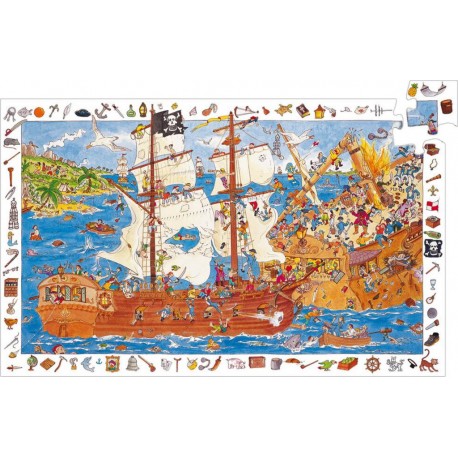 DJECO PUZZLE OBSERVATION 100 PIECES LES PIRATES