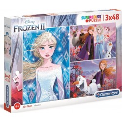 CLEMENTONI PUZZLE SUPERCOLOR 3X48 PIÈCES LA REINE DES NEIGES 2