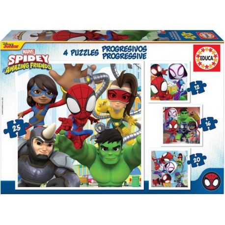 EDUCA PUZZLES PROGRESSIFS SPIDEY ET HIS AMAZING FRIENDS