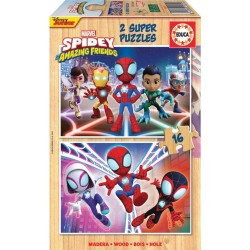 EDUCA SPIDEY ET HIS AMAZING FRIENDS - PUZZLE 2 X 16 PIECES BOIS