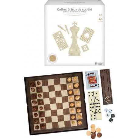 Nom COFFRET 5 JEUX DE SOCIETE