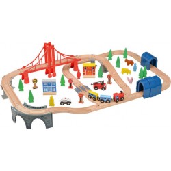 L'ATELIER SET DE TRAIN 70 PIECES EN BOIS