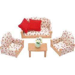 SYLVANIAN CANAPE 2 FAUTEUILS ET TABLE BASSE MEUBLES ET ACCESSOIRES