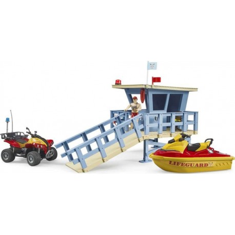 BRUDER COFFRET CABANE DE SAUVETEUR EN MER BWORLD AVEC 1 FIGURINE