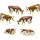 TEAM FIGURINES VACHES MARRONS ET BLANCHES