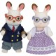 SYLVANIAN GRANDS PARENTS LAPIN CHOCOLAT PERSONNAGES ET TENUES