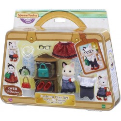 SYLVANIAN LA VALISETTE DE MODE ET GRANDE SOEUR CHAT BICOLORE