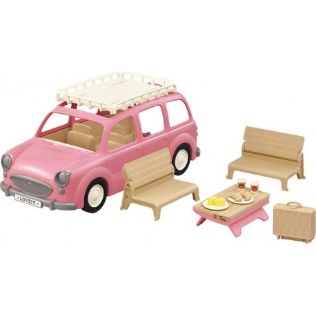 SYLVANIAN LE MONOSPACE ROSE ET SET DE PIQUE-NIQUE VEHICULES