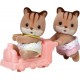 SYLVANIAN LES JUMEAUX ECUREUIL ROUX TOUT POUR BEBES