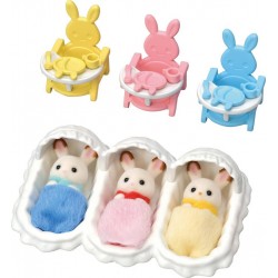 SYLVANIAN LES TRIPLES LAPIN CHOCOLAT ET ACCESSOIRES PUERICULTURE TOUT POUR LES BEBES