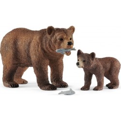 SCHLEICH MAMAN GRIZZLY AVEC OURSON