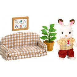 SYLVANIAN PAPA LAPIN CHOCOLAT ET SALON MAISONS