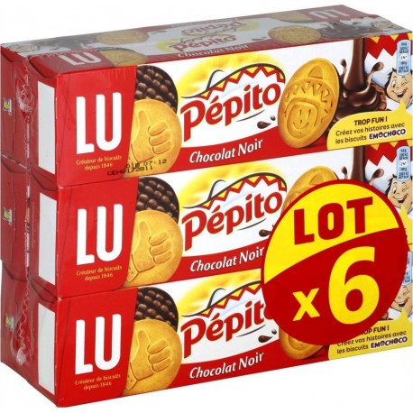 Lu Biscuits Pépito Chocolat noir 6x192g