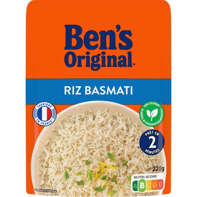 BEN'S ORIGINAL Riz Basmati sachet prêt en 2 minutes 220g
