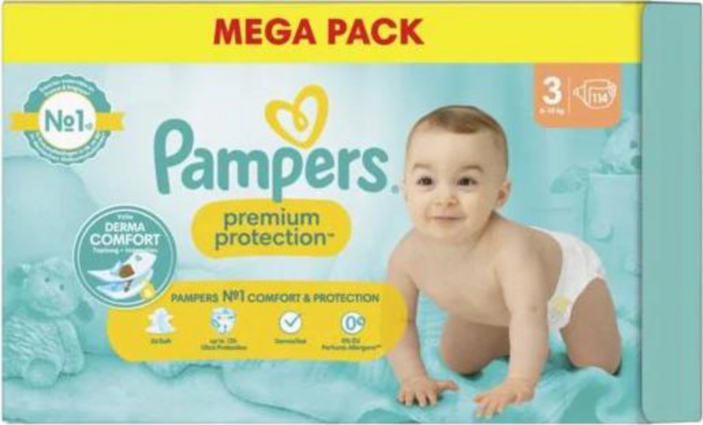 Achat Pampers Premium Protection · Couches Boîte mensuelle · Taille 3 -  6-10kg • Migros