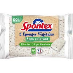 SPONTEX Eponge végétale sans colorant x2