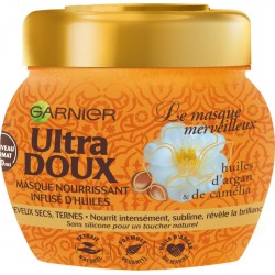 GARNIER ULTRA DOUX Masque nourrissant infusé d'huiles d'argan & camélia cheveux secs 320ml
