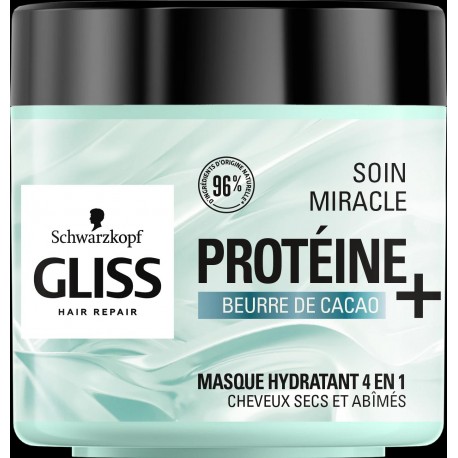 SCHWARZKOPF Gliss Masque cheveux hydratant au beurre de cacao et protéines pot 400ml