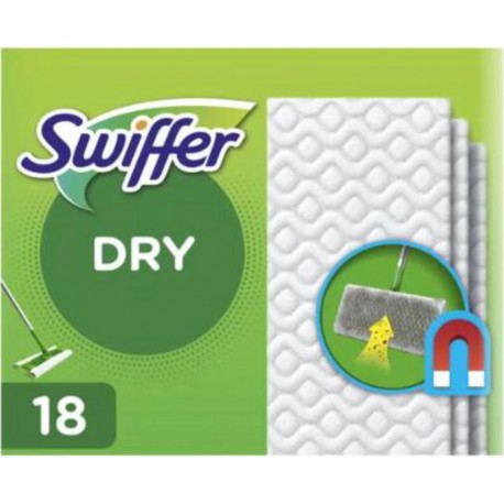 Swiffer Recharge lingette Dry Balai attrape poussière x18 