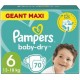 Pampers Couches Baby Dry Maxi géant T6 x70p