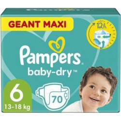 Couches Bébé Baby-Dry Taille 6 13Kg-18Kg PAMPERS