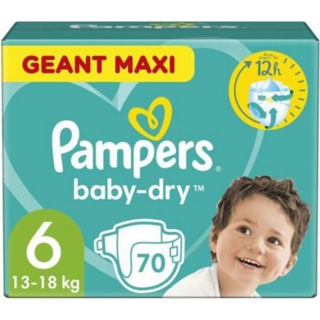 Pampers Couches Baby Dry Maxi géant T6 x70p