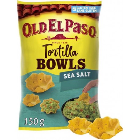 Old El Paso Tortilla Bowls Sea Salt 150g (lot de 4)