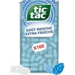 Tic Tac Bonbons 100 pastilles menthe extra fraiche 49g