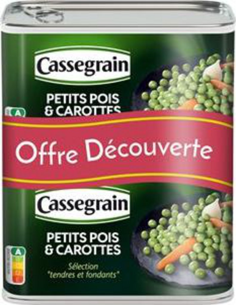 Petits pois carottes tendres et fondants CASSEGRAIN