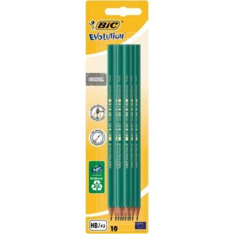 BIC EVOLUTION 10 CRAYONS HB