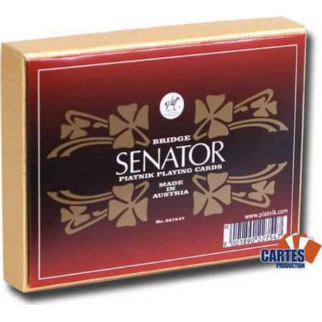 Piatnik Coffret Senator - 2 jeux de 54 cartes cartonnées plastifiées - 4 index standards - format bridge