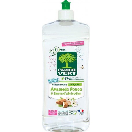 L'Arbre Vert Vaisselle & Mains Hypoallergénique à l’Amande Douce & Fleurs d’Abricotier 750ml