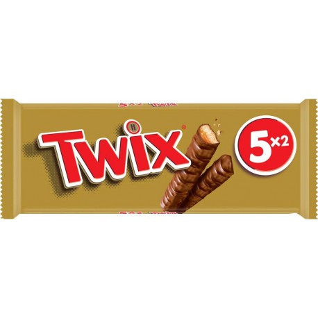 TWIX Barres chocolatées Biscuits enrobés de Chocolat et de Caramel x5 250g (lot de 6)