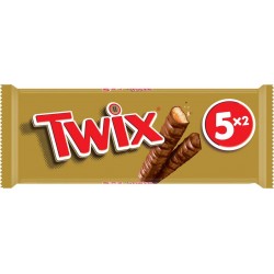 TWIX Barres chocolatées Biscuits enrobés de Chocolat et de Caramel x5 250g (lot de 9)