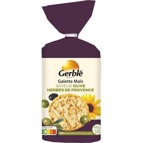 Gerblé Galettes de Maïs saveur olives herbes de provence 123,5g