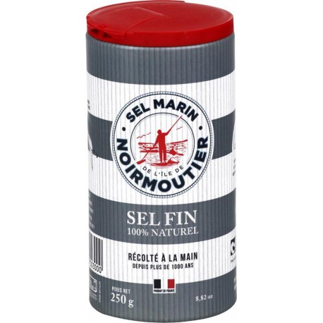 Noirmoutier Sel Fin 100% Naturel Récolté à la Main 250g (lot de 3)