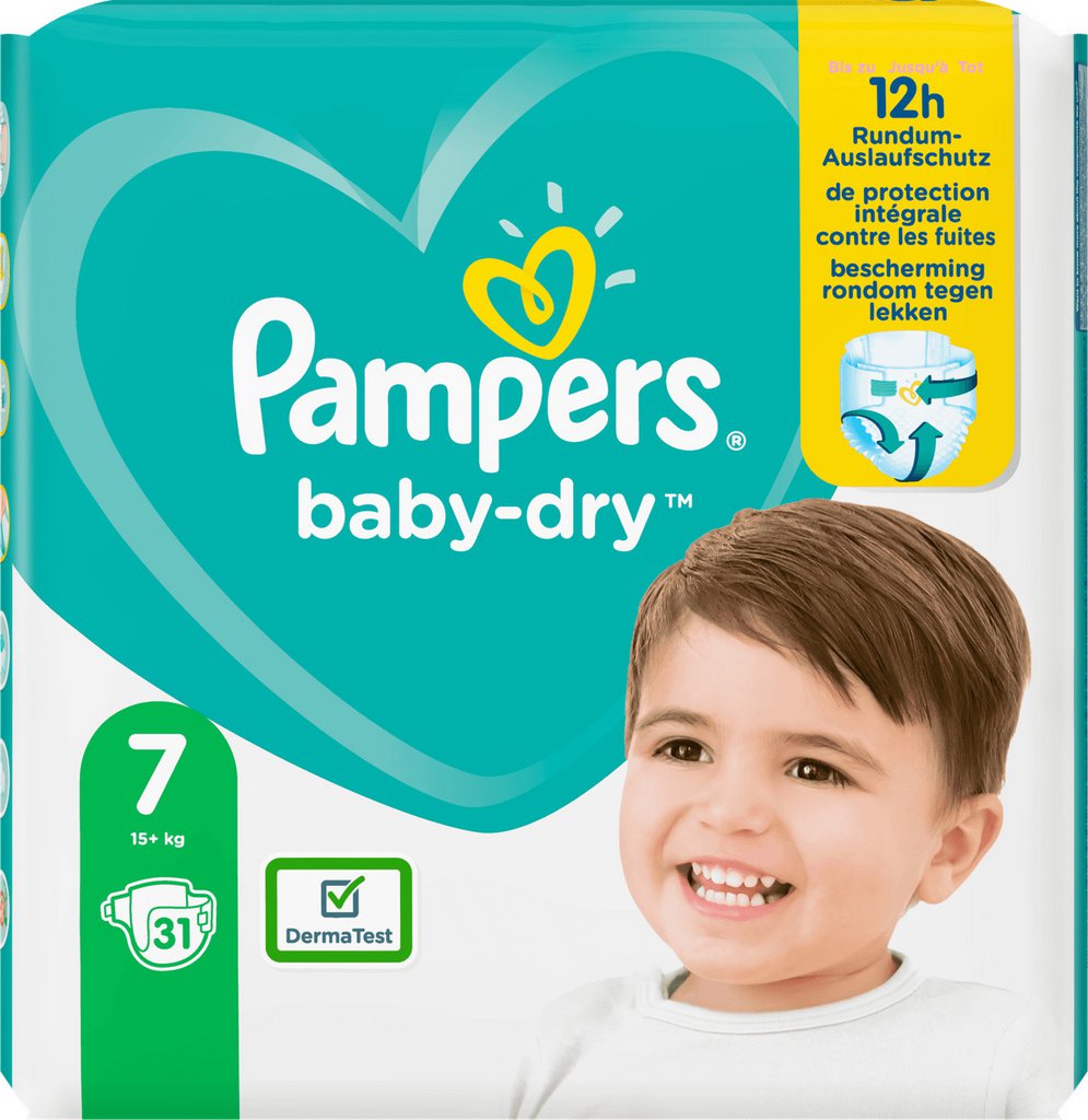 Pampers Couches-culotte baby dry Taille 7 15Kg+ x31 (lot de 3) 