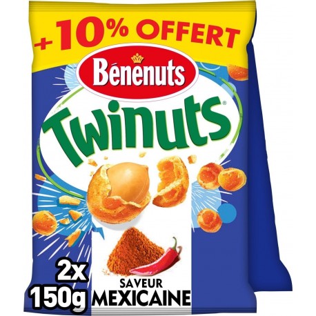 Benenuts Twitnuts Saveur Mexicaine 2x150g+10% offert 330g