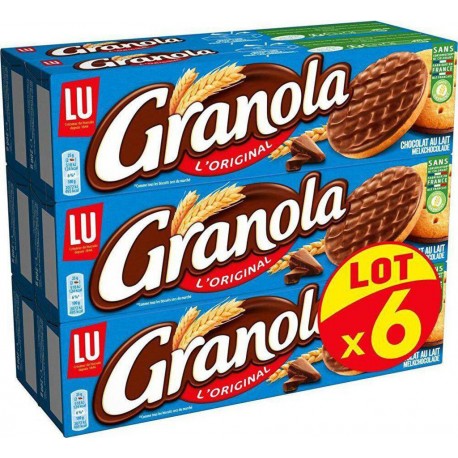 LU Biscuits sablés Granola L'Original Chocolat Lait 200g (lot de 6) 