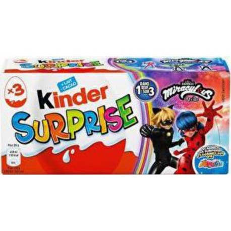 KINDER SURPRISE OEUF SURPRISE BOITE CHOCOLAT AU LAIT 3x20g 60g