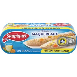 Saupiquet Filets de Maquereaux au Vin Blanc et aux Aromates Format Gourmand 235g (lot de 5)