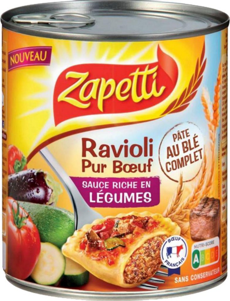 Plat cuisiné ravioli 6 légumes ZAPETTI