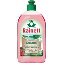 Rainett Ecolabel Liquide Vaisselle Concentré au Vinaigre de Framboise 500ml (lot de 8)