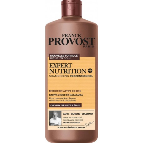 Franck Provost Shampoing Cheveux Très Secs Et Epais NOUVELLE FORMULE Karité & Huile De Macadamia 500ml